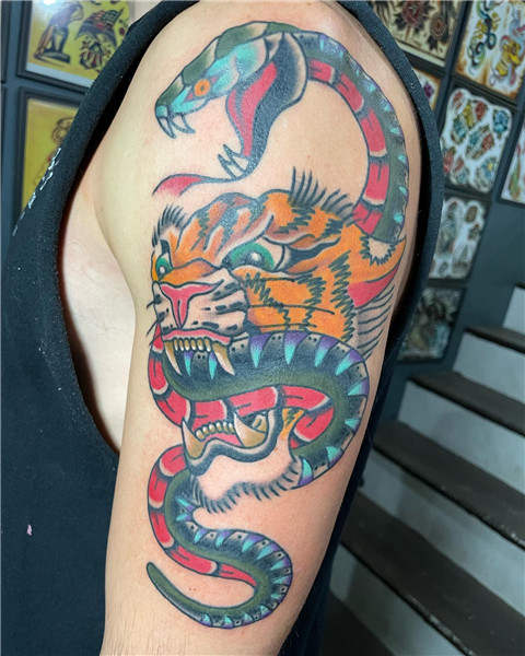 Tiger and Snake Tattoo