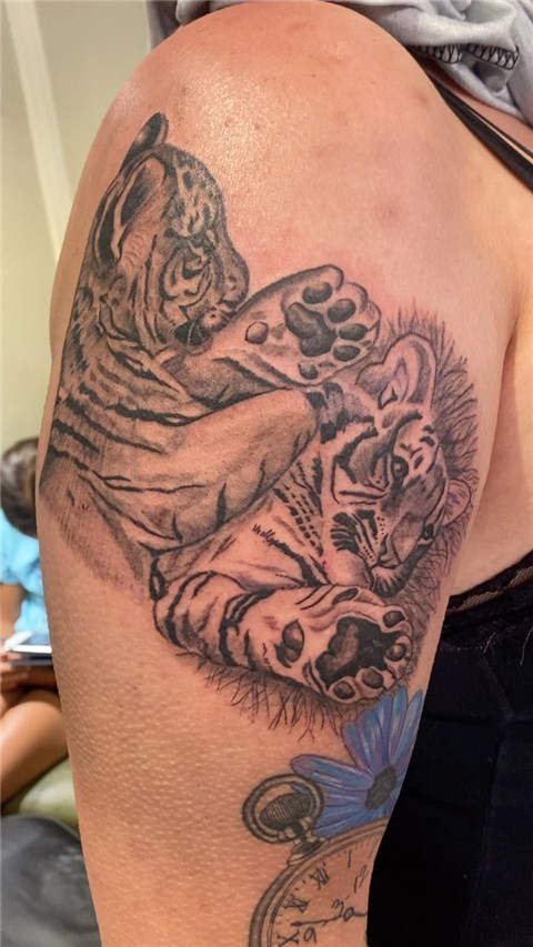 Tiger with Cubs Tattoo