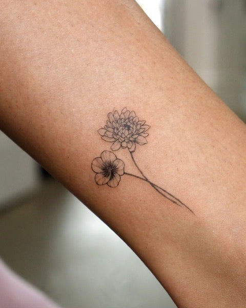 Tiny Chrysanthemum Tattoo