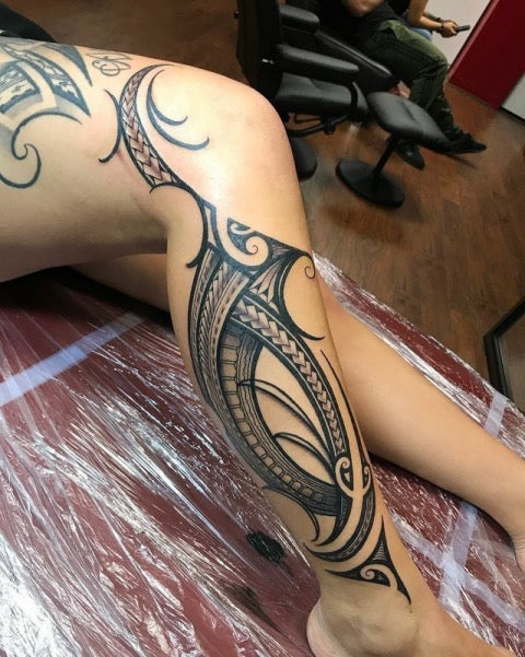 Tribal Leg Tattoo