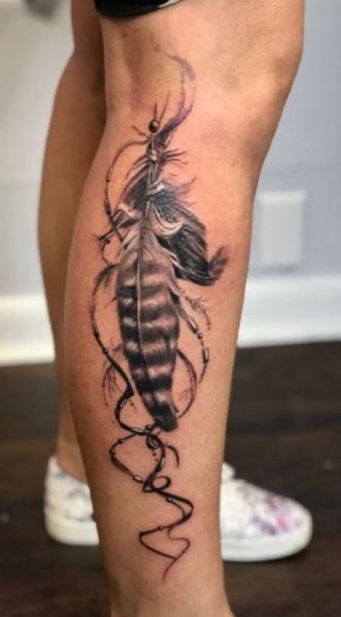 Tribal Native American Feather Tattoo