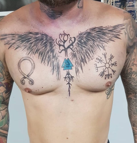 universe chest tattoos