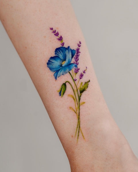 Watercolor Lavender Tattoo