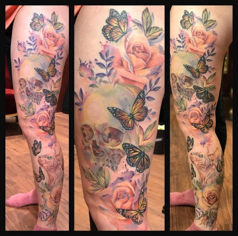 Watercolor Peony Tattoo