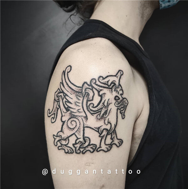 Winged Lion Tattoo