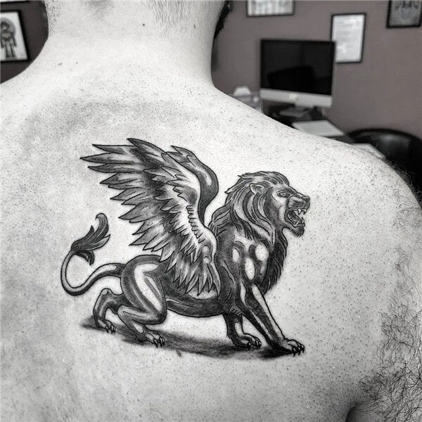 Winged Lion Tattoo