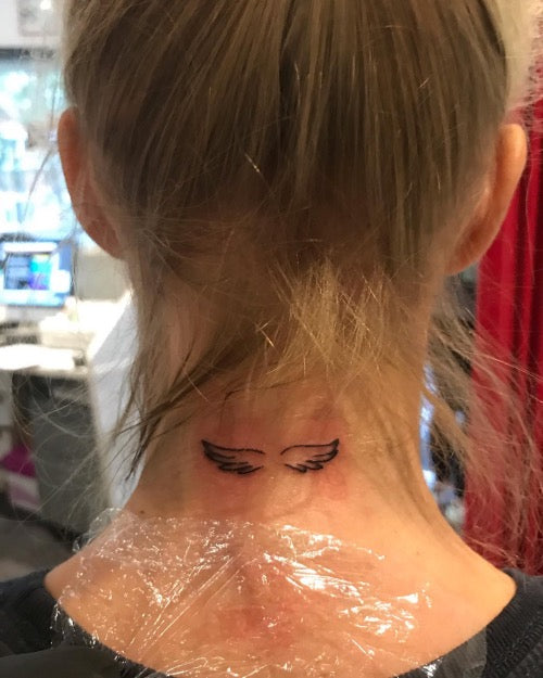 Wings Neck Tattoo