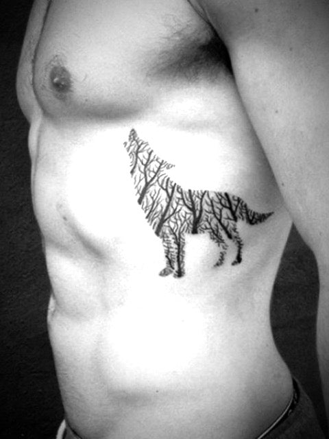 Wolf Rib Tattoo