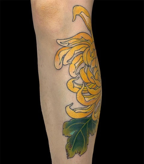 Yellow Chrysanthemum Tattoo