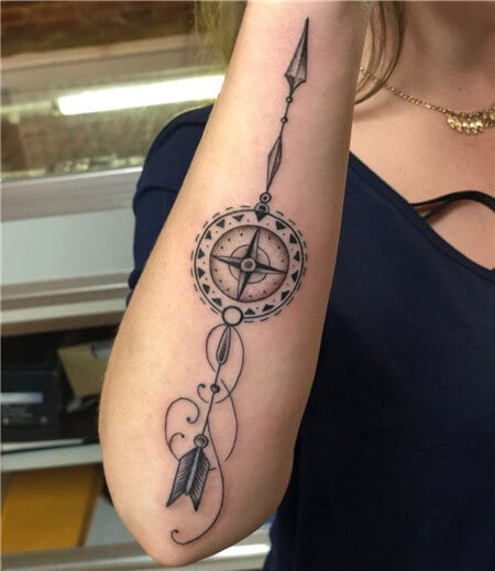 arrow compass tattoo