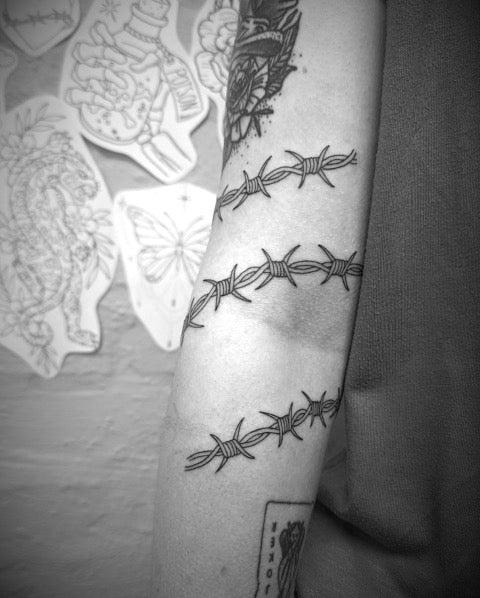 Barb Wire Tattoo Around Arm