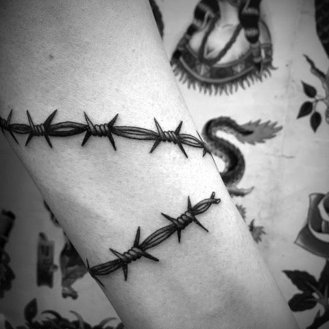Barb Wire Tattoo Around Arm