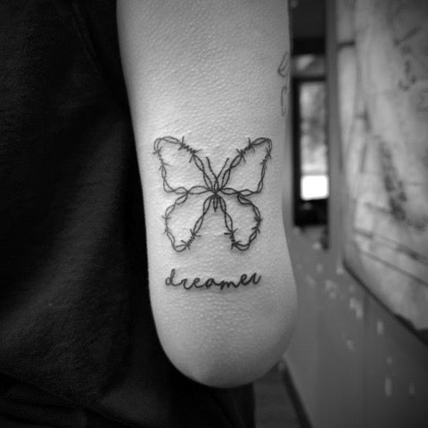 Barbed Wire Butterfly Tattoo