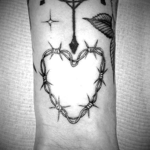 Barbed Wire Heart Tattoo