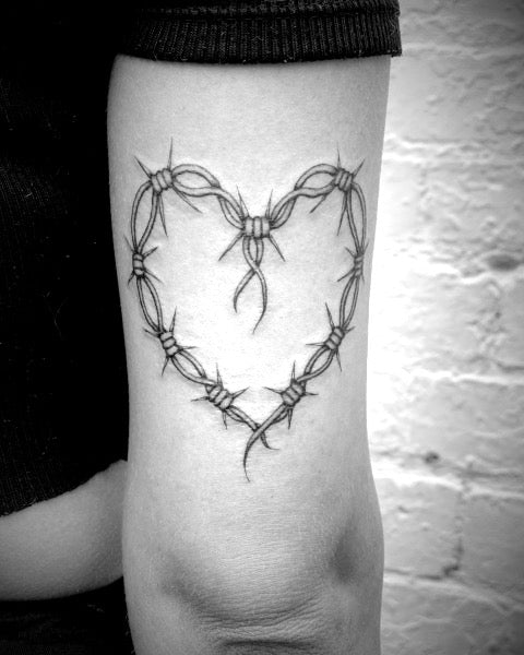 Barbed Wire Heart Tattoo