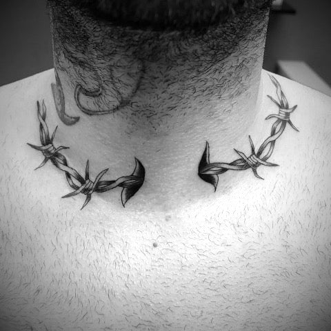 Barbed Wire Neck Tattoo