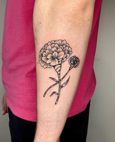 black marigold tattoo