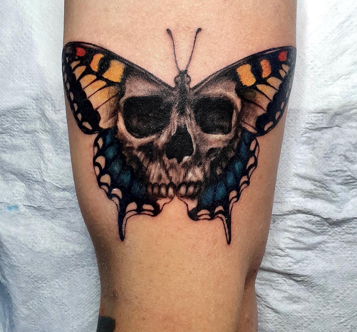 Girly Skull Butterfly Tattoo by arkhanotattoo  Tattoogridnet