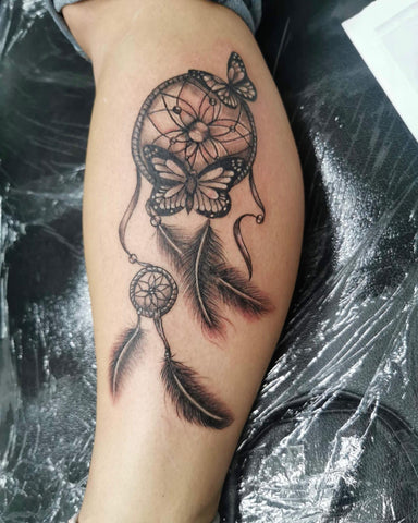 30 Dreamcatcher Tattoos On Thigh Inspiring Ideas For 2021   Spiritustattoocom  Thigh tattoos women Dreamcatcher tattoo Tattoos for  women