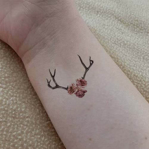 Woodland family tattoo for my wife and 2 daughters  Deer tattoo Cabin  tattoo Family tattoos