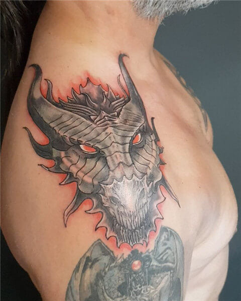 dragon shoulder tattoo