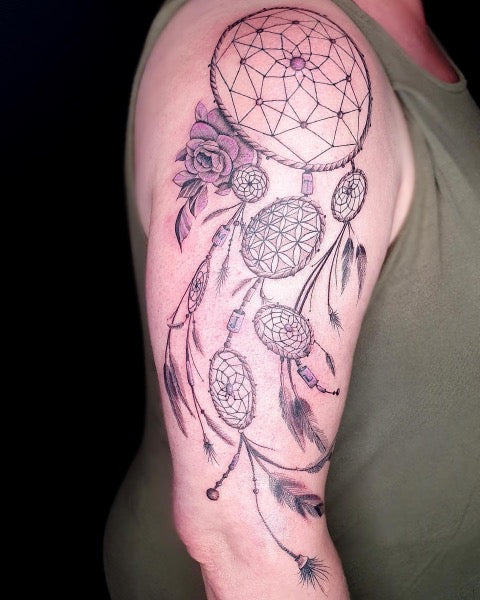 dream catcher sleeve tattoo