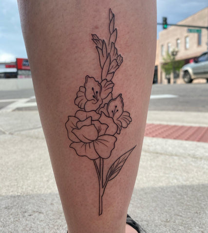 gladiolus drawing tattoo