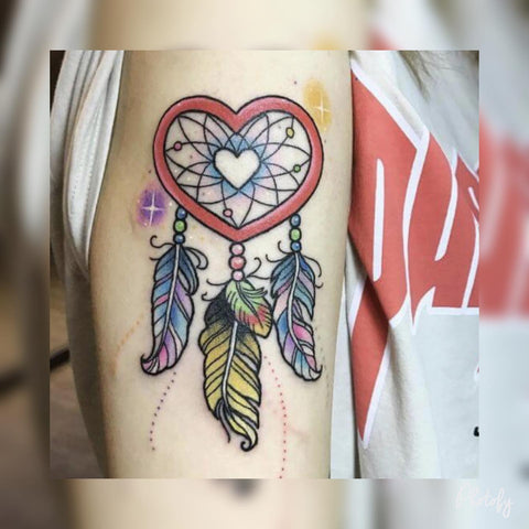 heart dream catcher tattoos