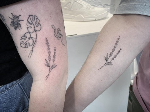 lavender drawing tattoo