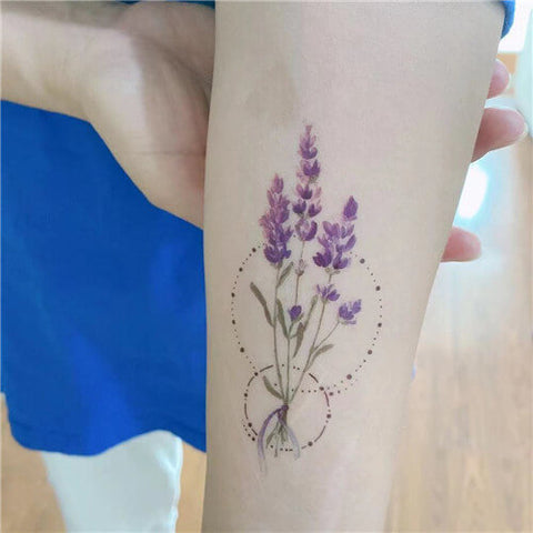 lavender flower tattoo by Aubrey Mennella TattooNOW