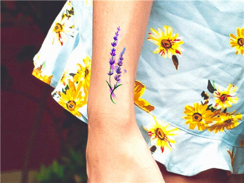 Lavender Wrist Tattoo