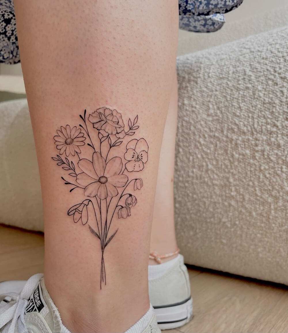 Lily of the Valley Bouquet Tattoo