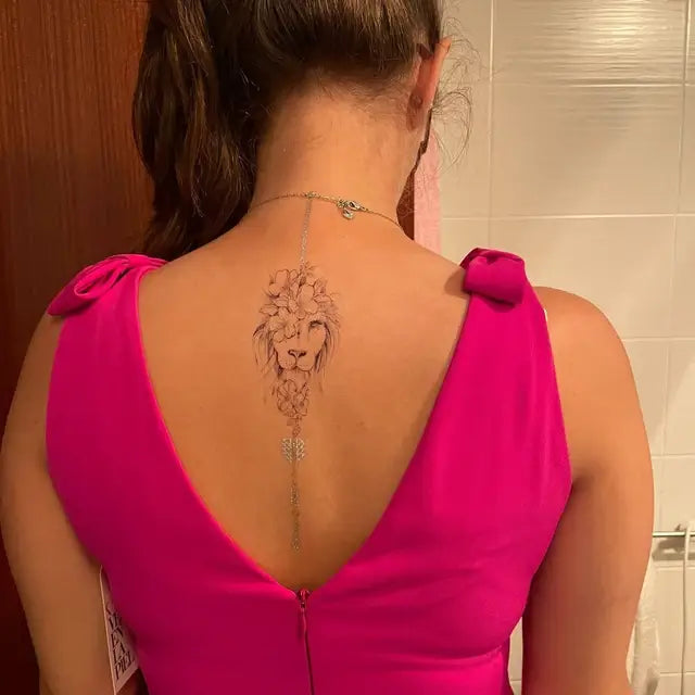 Lion Full Back Tattoo