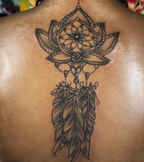 lotus dream catcher tattoo