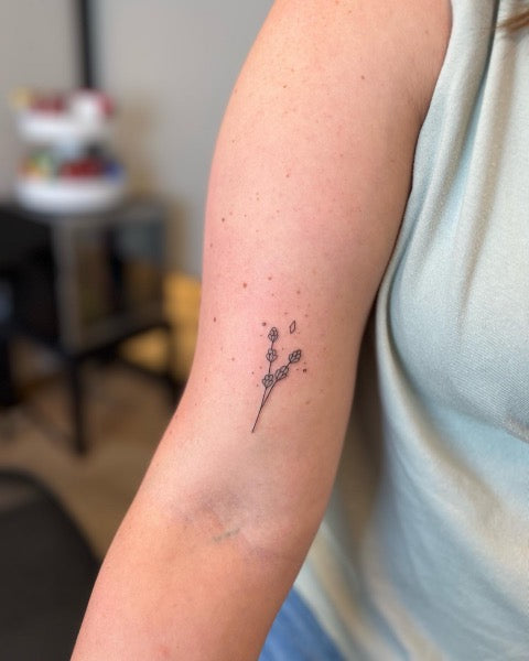 minimalist lavender tattoo