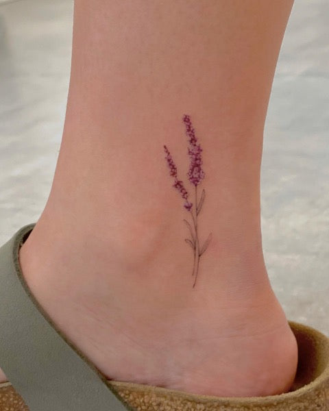 minimalist lavender tattoo