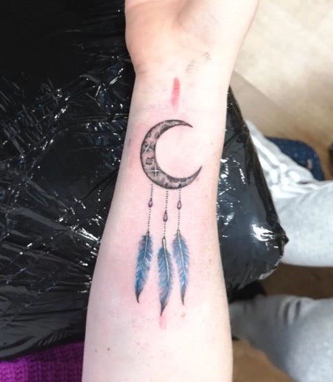 moon dream catcher tattoo