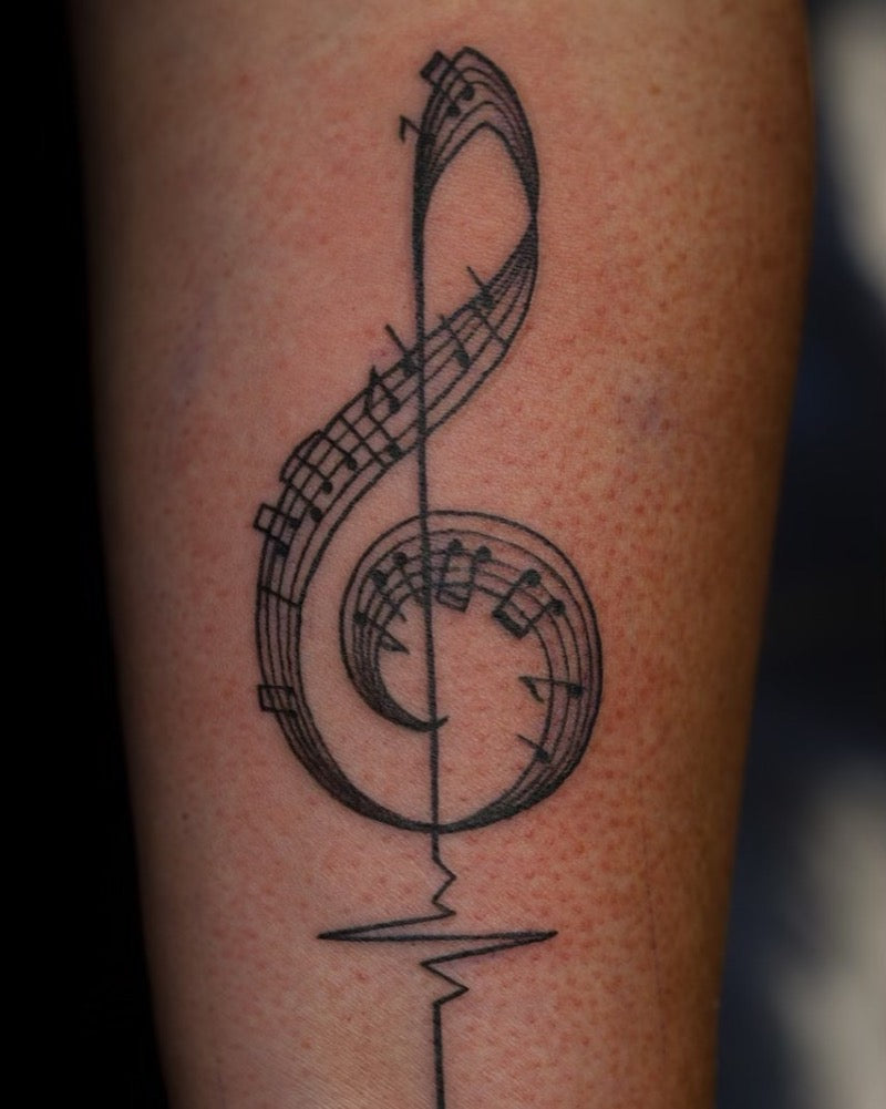 music notes tattoo sleeve