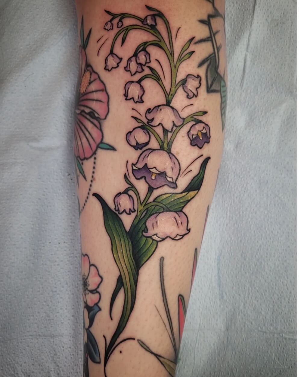 Realistic Lily of the Valley Tattoo