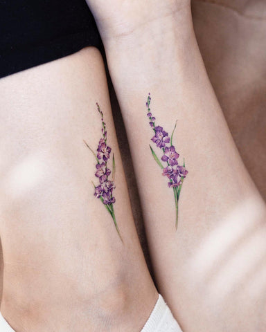 simple gladiolus tattoo