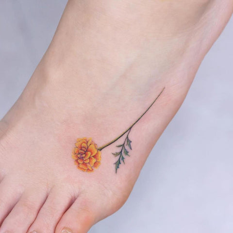 small marigold tattoo
