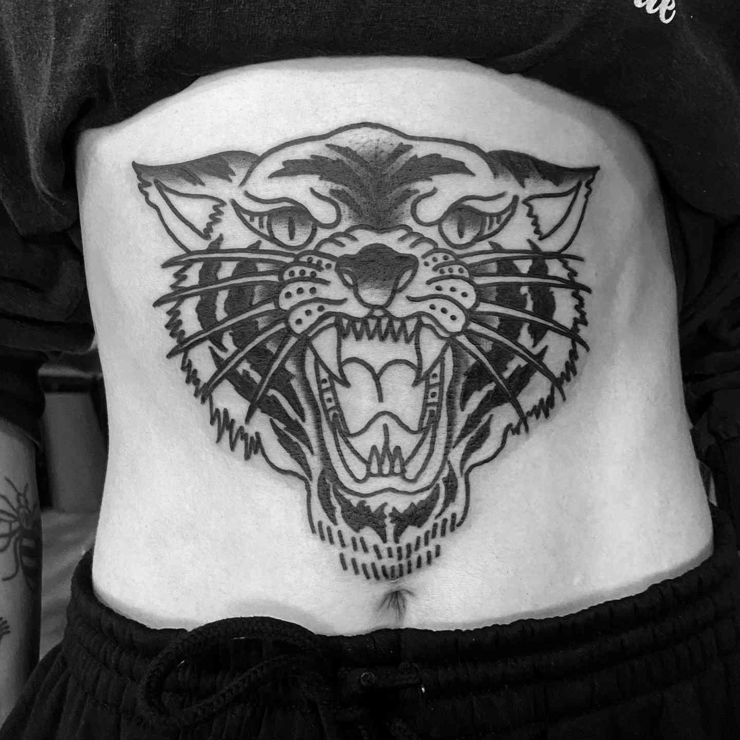Lion Stomach Tattoo