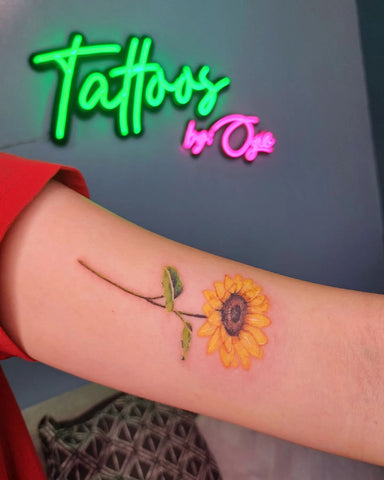 traditional sunflower tattoo