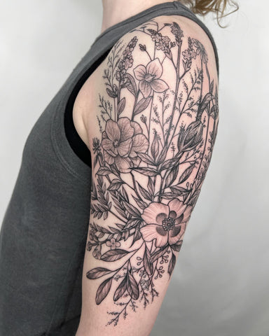 Small Wildflower Temporary Tattoo  neartattoos