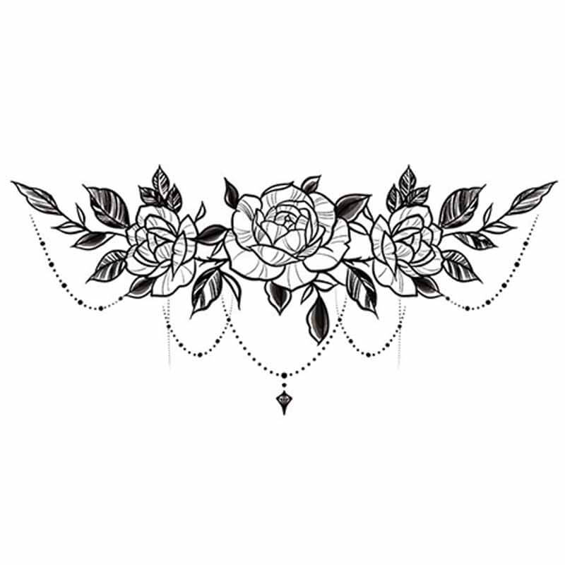 Flower Underboob Temporary Tattoos – neartattoos