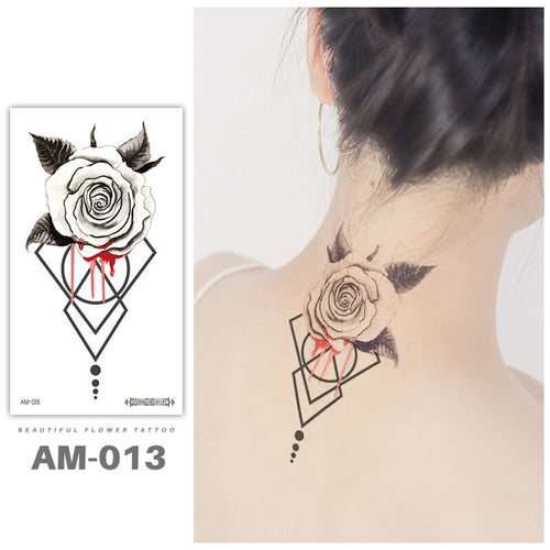 Fine line rose temporary tattoo design by 1991Ink get