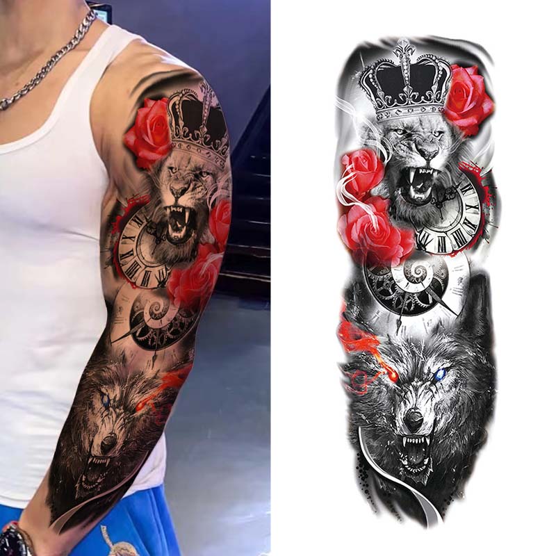 Shoulder New School Flower Wolf Tattoo by Solid Heart Tattoo