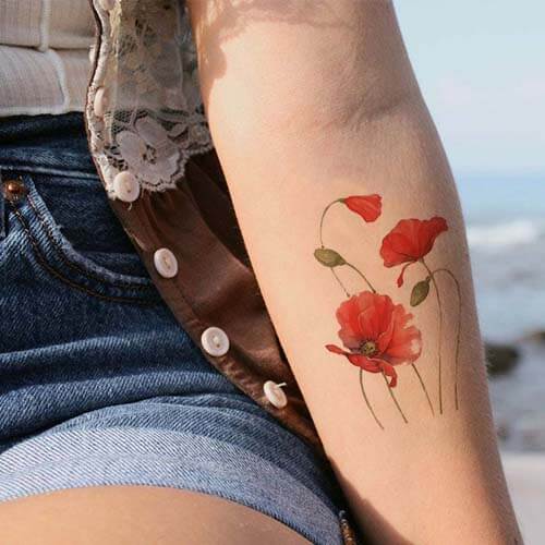 101 Amazing Poppy Tattoo Ideas You Will Love  Poppies tattoo Traditional  tattoo flowers Red poppy tattoo