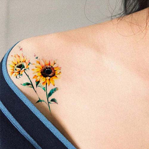 YAKAGO 16 Sheets Black Small Flower Temporary Tattoos For Women Adults  Girls 74 Styles Tiny Branch Fake Tattoos For Neck Finger Hand Arm Floral Bouquet  Tattoo Sunflower Dandelion Lily Grass Lavender Rose