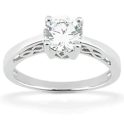1 Carat Natural Earth Mined Diamond Ring With Filigree